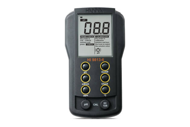 Máy đo nhiệt độ/pH/EC/TDS thang đo cao CAL Hanna Check HI9813-6